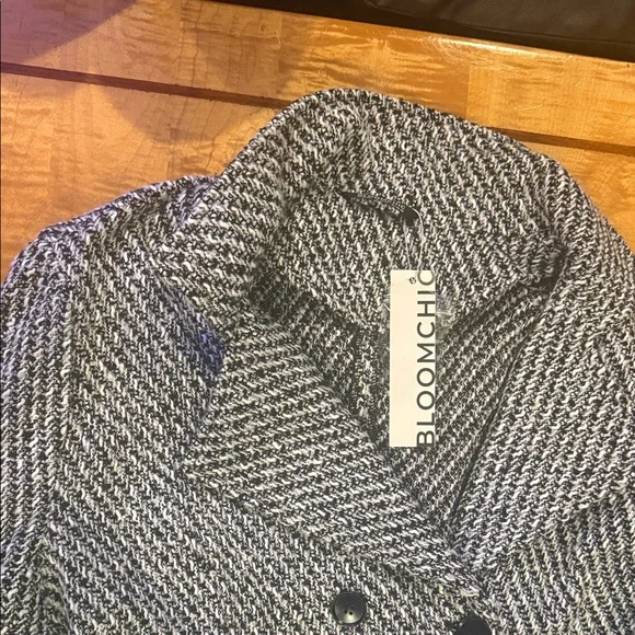 Anthropologie Black and White Pea Coat - Picture 2 of 5